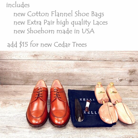 * NIB * $475 Nordstrom ZELLI Italia 9.5 M Italian Derby Rust * add $15 Trees main image 9